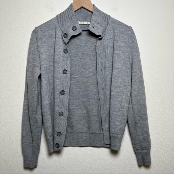 Suit Supply Women Merino Wool Cardigan Sweater Small Gray Preppy Old Money - Picture 1 of 9